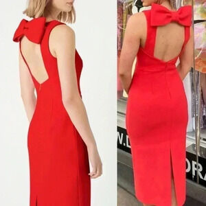 Rebecca Vallance - ALLY MIDI DRESS RED - SIZE 8 US